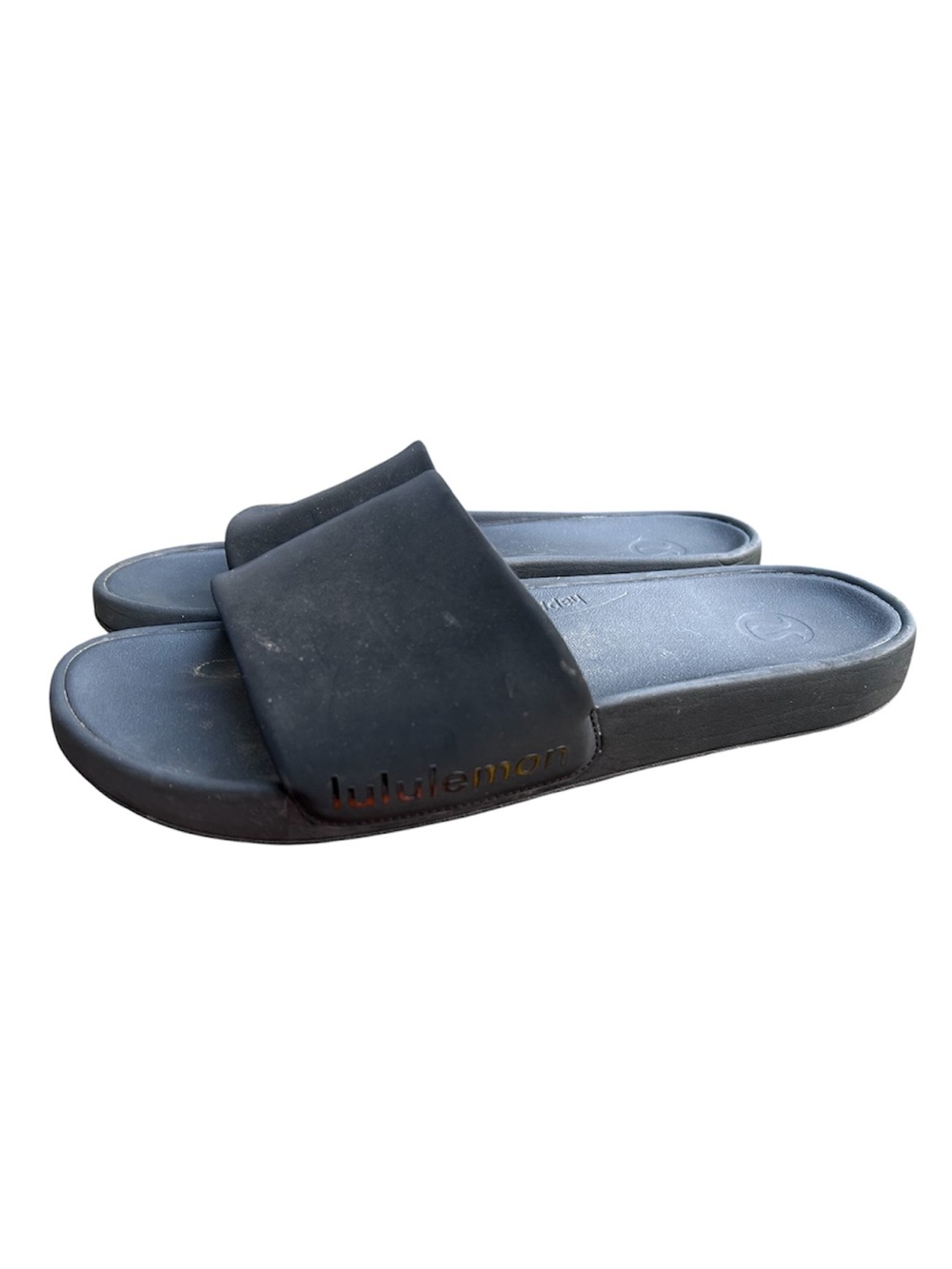 Lululemon Men’s Restfeel Slide Sandals Black Graphite Grey Size 12 Recovery